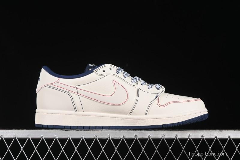 Nike Travis Scott x Fragment Design x Air Jordan 1 Low OG SP AJ1 Low-top Casual Sneakers - XY2688-115