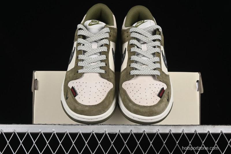 Nike SB Dunk Low UN Phantom Military Green Black Swoosh Anniversary Custom Low-Top Casual Skate Shoes - DJ2024-037