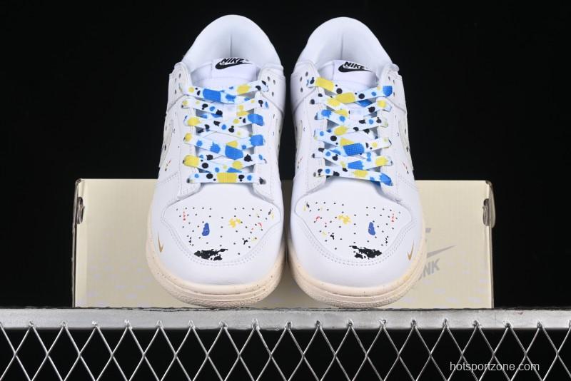 Nike SB Dunk Low Gucci Collaboration - Ink Splatter White Swoosh Anniversary Custom Low-Top Casual Sneakers - FC2025-305