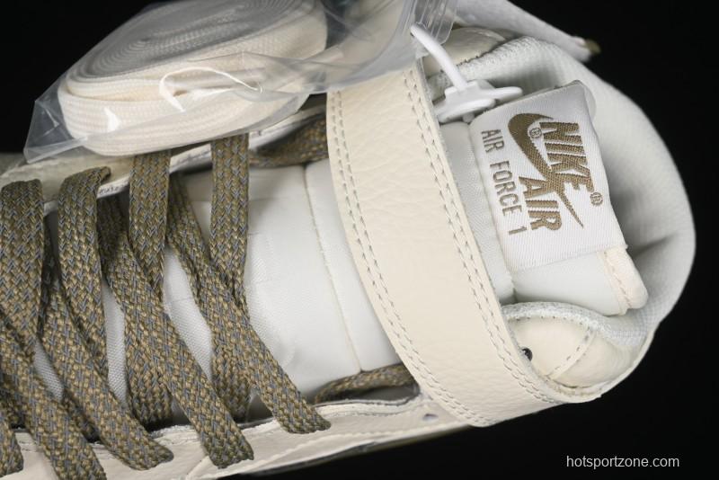 Nike Air Force 1 '07 Mid Military Green Dual-Color Sole Starlight Retro Sneakers - XL0236-231