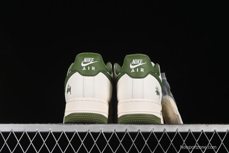 Nike Air Force 1'07 Low Stussy Collaboration - White Mint Green Low-Top Casual Sneakers - XZ3328-003