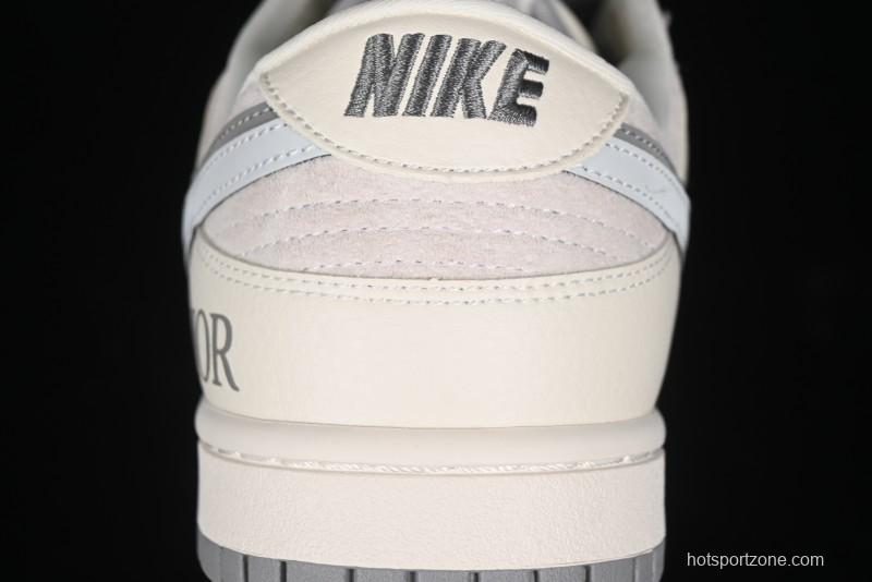 Nike SB Dunk Low Dior Collection - Beige Grey Blue Hook Anniversary High-End Custom Low-Top Casual Sneakers - XD6188-042