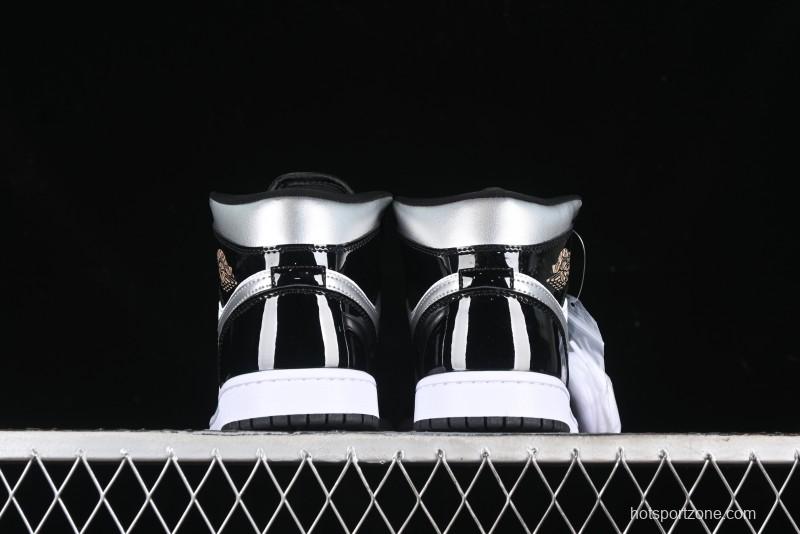 Nike Air Jordan 1 Mid Basketball Shoes White Black Silver - HV0789-010