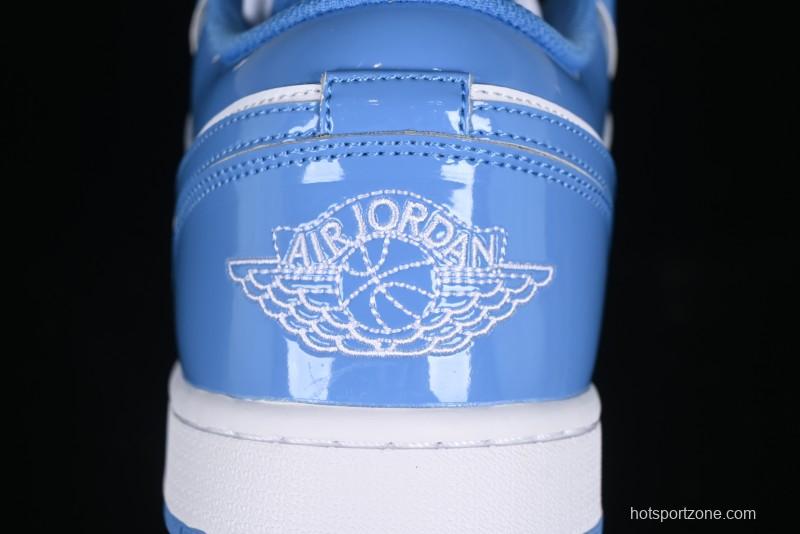 Nike Air Jordan 1 Low AJ1 Patent Blue Casual Sneakers - FZ2138-114