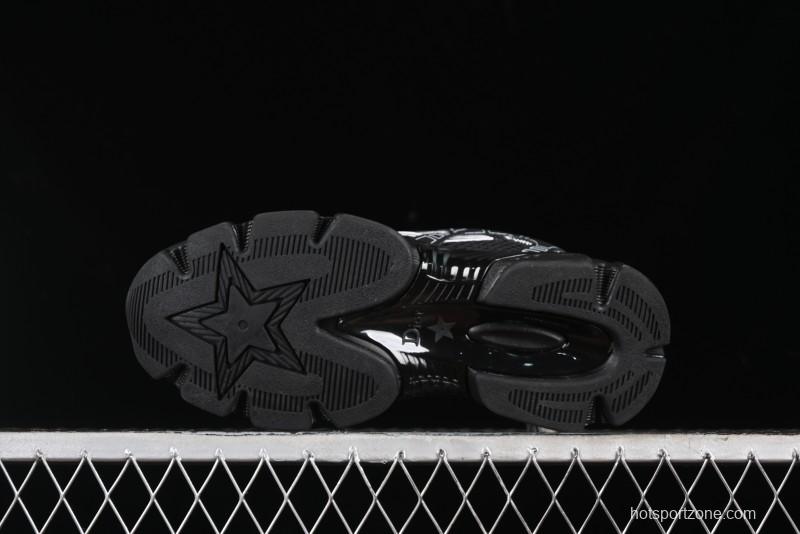 Dior Chrono Round Toe Lace-Up Lifestyle Casual Running Sneakers - 6865 WHITE BLACK