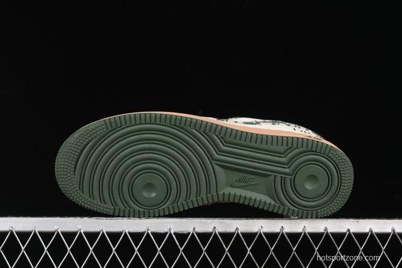 Nike Air Force 1 '07 Low Dior Collaboration - Beige Green Swoosh Low-Top Casual Sneakers - KK1988-010