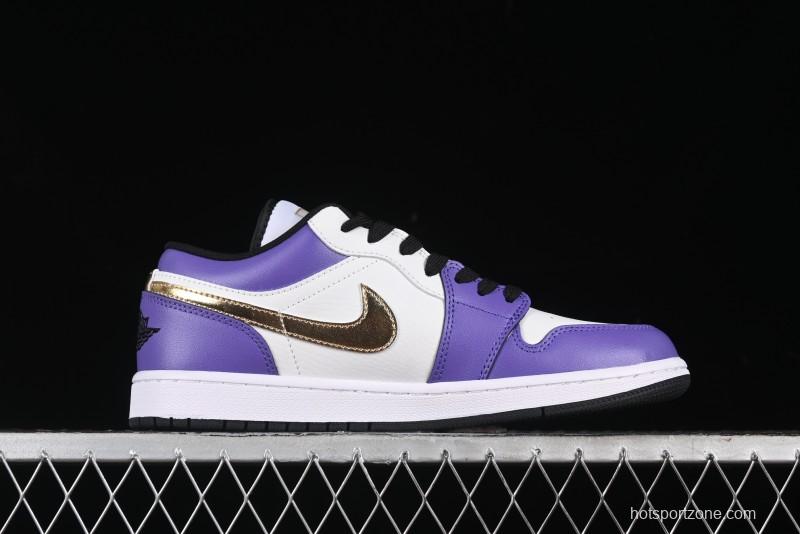 Nike Air Jordan 1 Low AJ1 Retro Basketball Shoes Lakers Purple Gold Kobe Tribute - DC2024-028