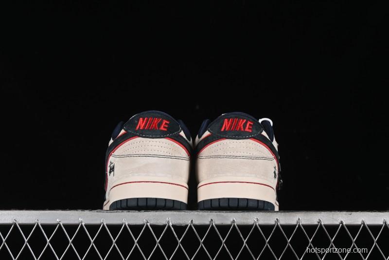 Nike SB Dunk Low Stussy Collaboration - Anniversary High-End Custom Low-Top Casual Skate Shoes - DQ1098-520