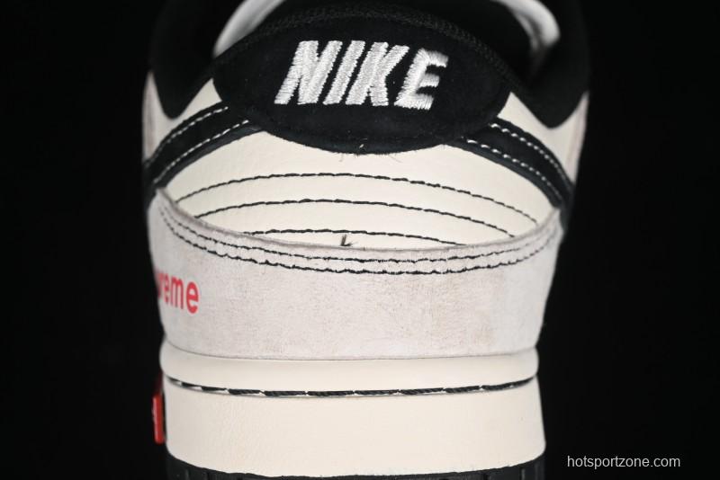 Nike SB Dunk Low SUP Collaboration - Gray White Black Swoosh Anniversary High-End Custom Low-Top Casual Skate Shoes - MM1089-019