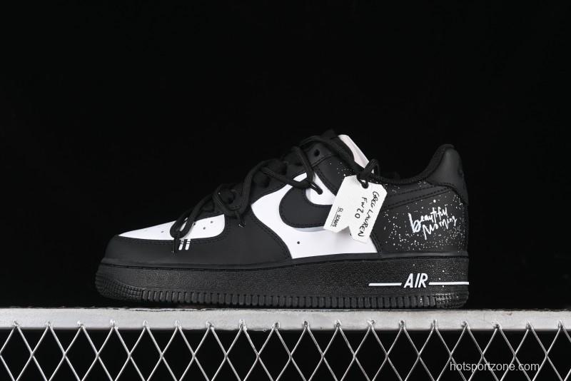 Nike Air Force 1 '07 Low Retro Street Spray White Peach Bubble Casual Sneakers - ZH0316-038