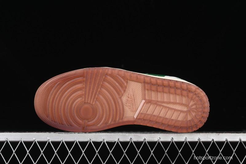 Nike Air Jordan 1 Low AJ1 White Green Double Hook Low-Top Retro Basketball Shoes - FZ5046-041