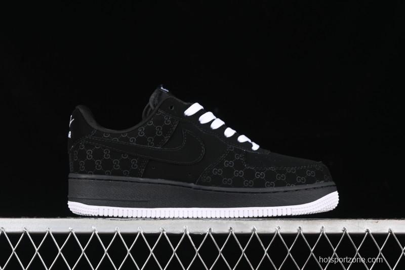 Nike Air Force 1 '07 Low Gucci Bear Collaboration - Midnight Black Low-Top Casual Sneakers - KK1988-007