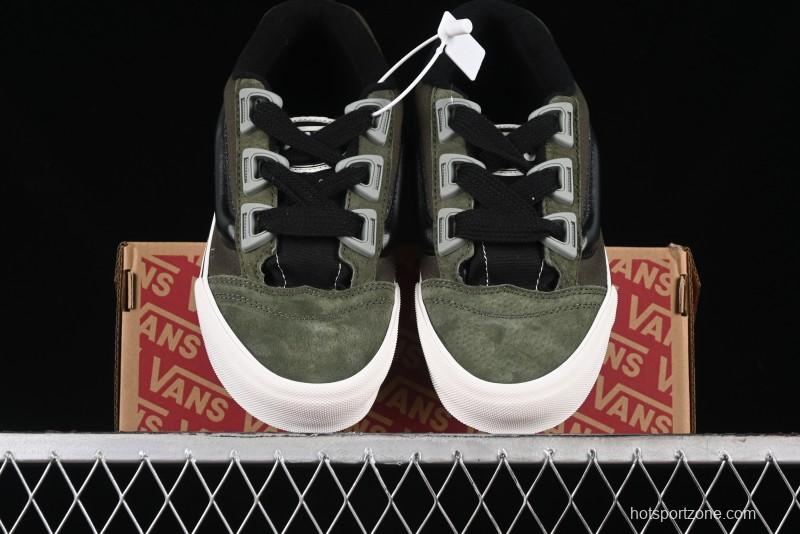 Vans Knu Skool DR White Black Green Chunky Sneakers - VN000CZU50K