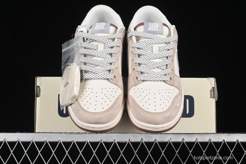 Nike SB Dunk Low UN Collaboration - Light Brown with Silver Swoosh Anniversary High-End Custom Low-Top Casual Sneakers - CF3688-013