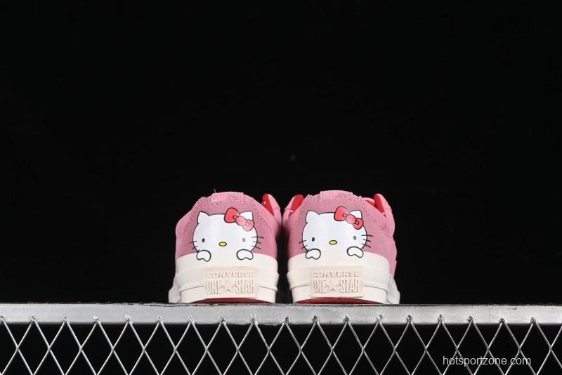 Converse One Star Hello Kitty Collaboration Low Top Casual Sneakers with Embroidered Bow - 362941C