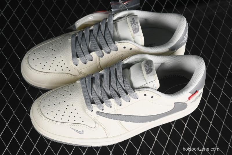 Nike Travis Scott x Fragment Design x Air Jordan 1 Low OG SP AJ1 Supreme North Face Collaboration - DIY1688-001