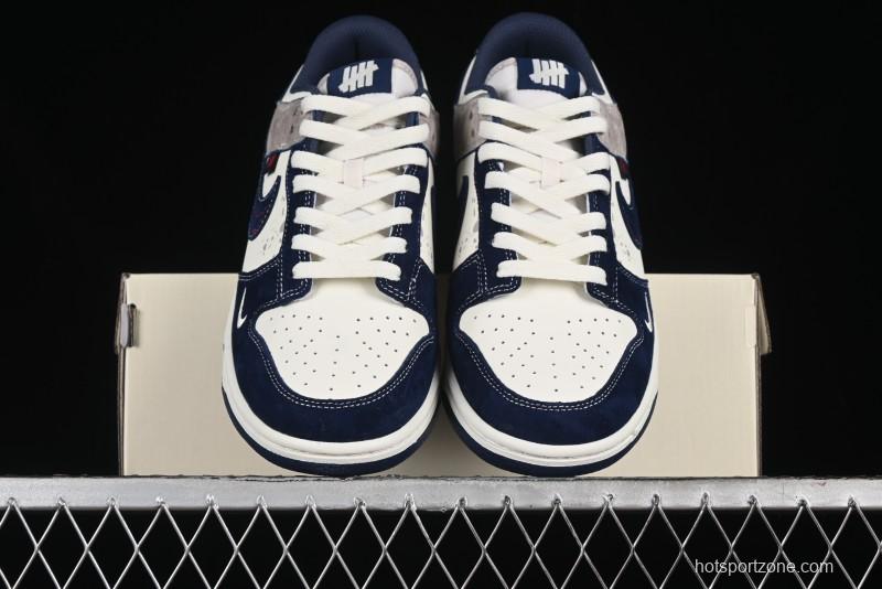 Nike SB Dunk Low UN Collaboration - Splatter Navy Swoosh Anniversary Custom Low-Top Casual Skate Shoes - DJ2024-041
