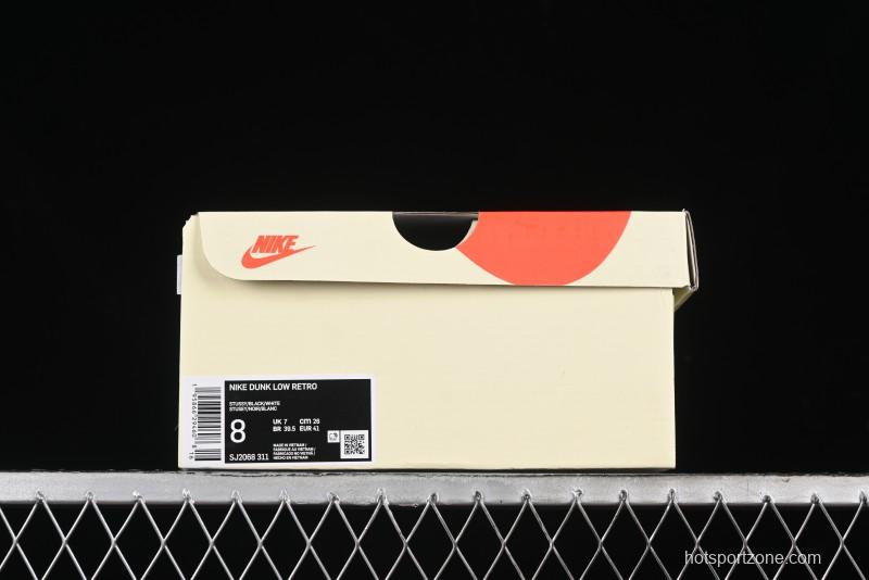 Nike SB Dunk Low Stussy Collaboration - White Embroidery Black Swoosh Anniversary Custom Low-Top Casual Sneakers - SJ2068-311