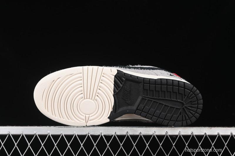 Nike SB Dunk Low Stussy Series - Battle Grey Black Hook Anniversary High-End Custom Low-Top Casual Skate Shoes - MM1089-027