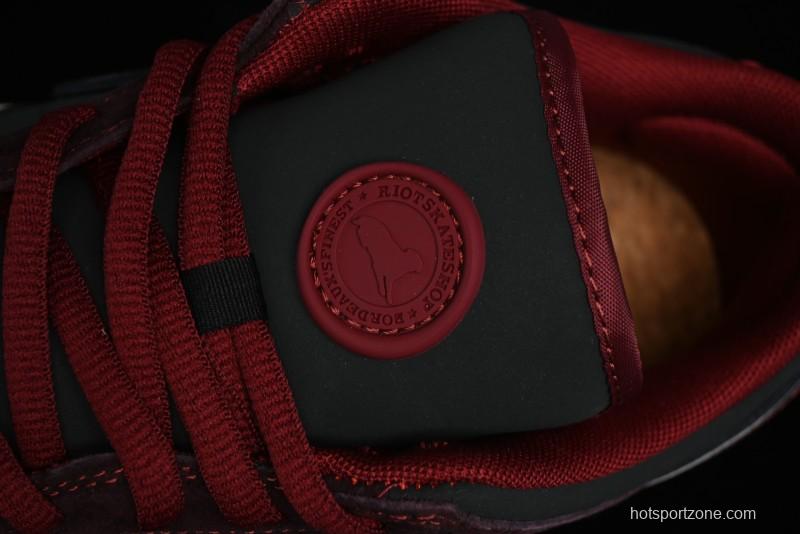 Nike SB Dunk Low Bordeaux Red Skate Shoes Collaboration with Riot Skateshop - FZ1289-200