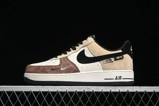Nike Air Force 1 '07 Low The North Face x Stussy Collaboration - Black Brown Coffee Casual Sneakers - KK1988-018