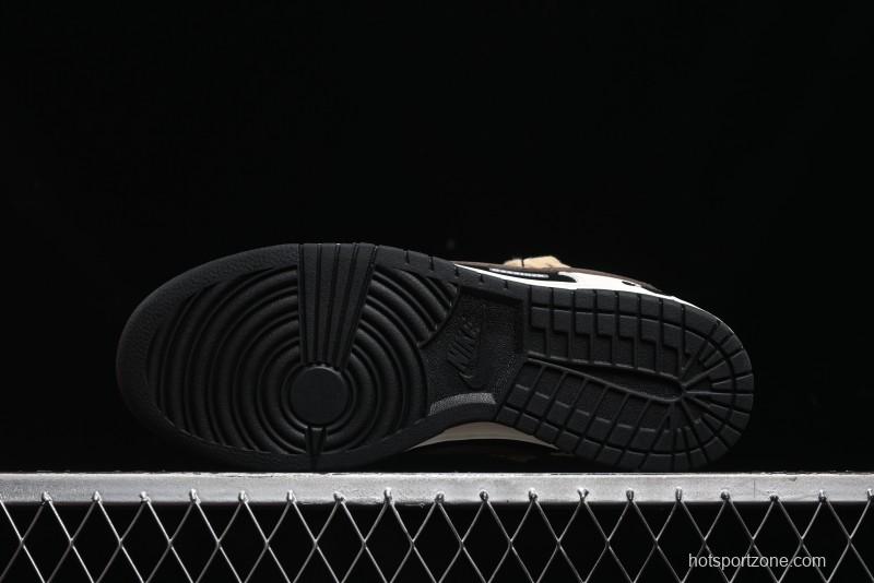Nike Dunk Low Retro Casual Sneakers with Little Panda and Dopamine Mocha Design - DD1391-100