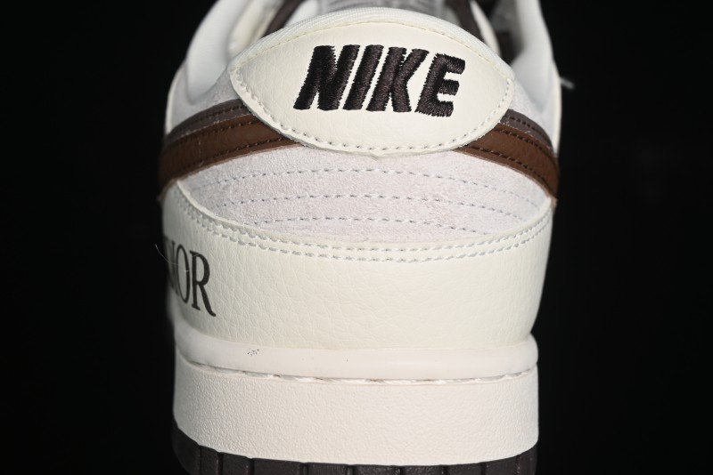 Nike SB Dunk Low Dior Collection - Beige Brown Swoosh Anniversary Custom Low-Top Casual Skate Shoes - XD6188-046
