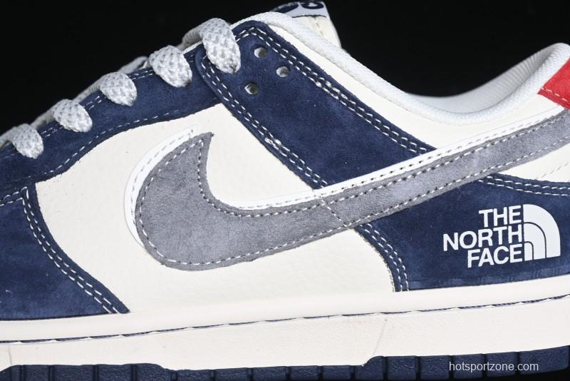 Nike SB Dunk Low The North Face Collaboration - Light Blue Grey Check Anniversary High-End Custom Low-Top Casual Skate Shoes - YX5066-251