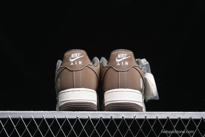 Nike Air Force 1 '07 Low Bape Collaboration - Beige Grey Brown Low Top Casual Sneakers BB6566-210