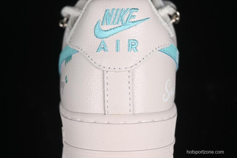 Nike Air Force 1'07 Low "Keep Smile" Casual Lace-Up Sneakers - DZ1328-112