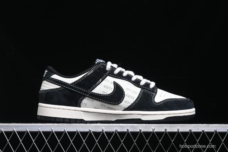 Nike SB Dunk Low Off-White Collaboration - Anniversary High-End Custom Low-Top Casual Skate Shoes - YX5066-211