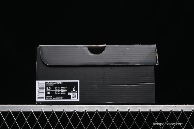 Nike Air Jordan 4 Retro Sneakers in Black, Blue and Neutral Grey - FV5029-003