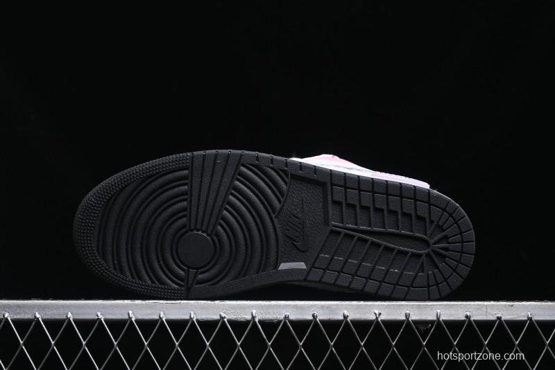 Nike Air Jordan 1 Low Retro Basketball Shoes - Panda Mischief Qixi Theme with Special Graffiti Design - 553558-132