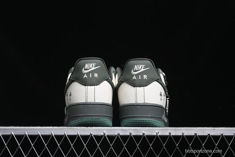 Nike Air Force 1 '07 Low Chrome Hearts Collaboration - Moss Green White Low-Top Casual Sneakers - KK1988-029