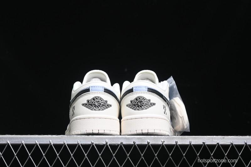 Nike Air Jordan 1 Low AJ1 OF Collaboration - Customized Retro Basketball Shoes with 3D Buttons - DM9188-001