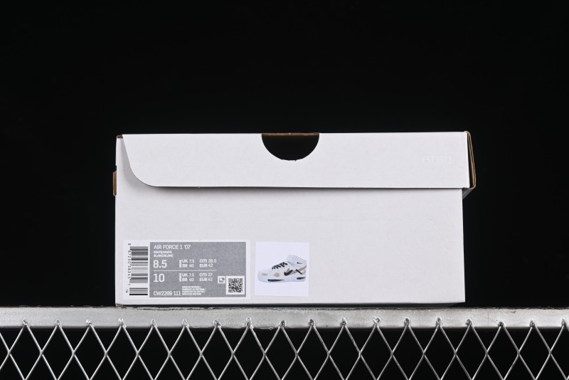 Nike Air Force 1 '07 Mid Hand-Painted White Black Brown with Swoosh Shadow Strap Mid-Top Casual Sneakers - CW2289-111