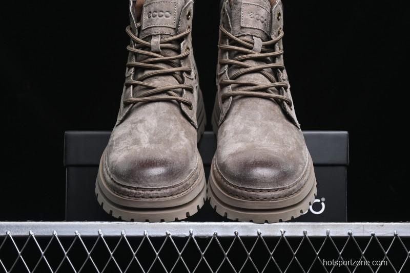 ECCO Cool Series Workwear Leather Anti-Slip Platform Chelsea Boots - 63890801001