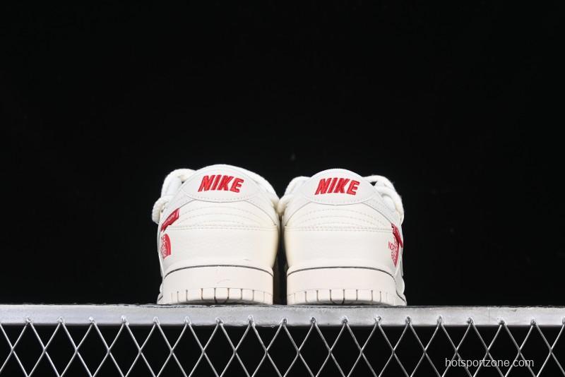 Nike SB Dunk Low x The North Face x Supreme Series - Strap Beige White Hook Anniversary High-End Custom Low-Top Casual Skate Shoes - YX5066-229