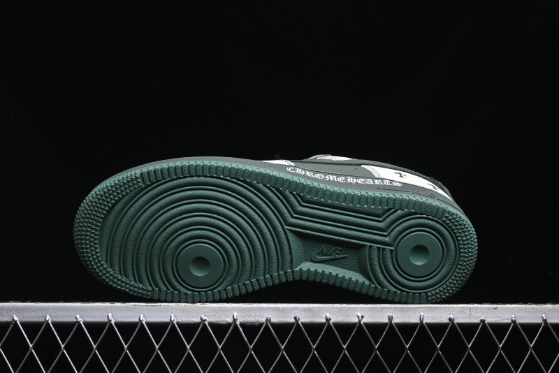 Nike Air Force 1 '07 Low Chrome Hearts Collaboration - Moss Green White Low-Top Casual Sneakers - KK1988-029