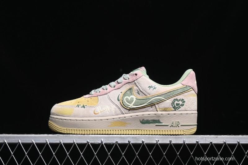 Nike Air Force 1 '07 Low Peach Trees Christmas Eve Limited Custom Casual Sneakers - CD1212-777