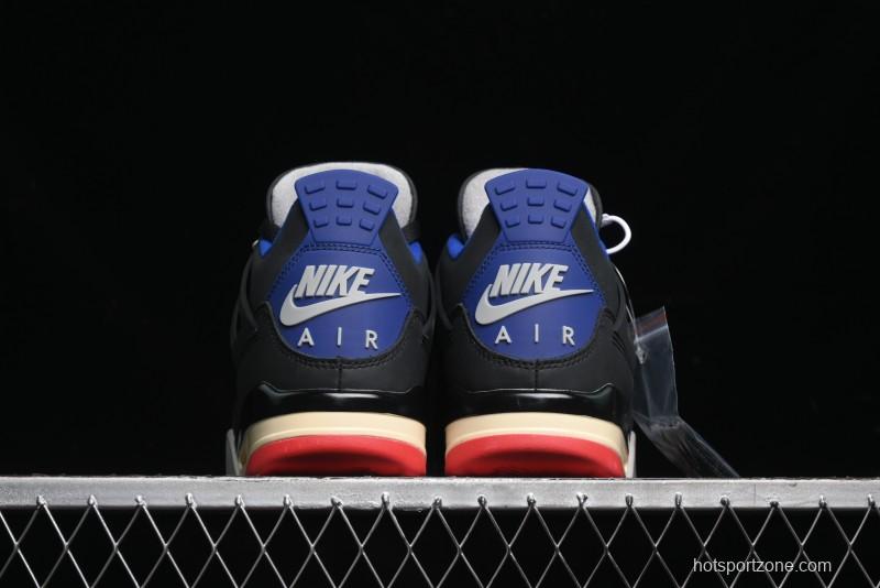 Nike Air Jordan 4 Retro Sneakers in Black, Blue and Neutral Grey - FV5029-003