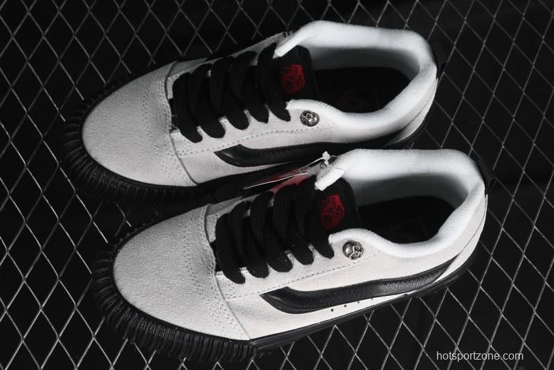 Vans Knu Skool Halloween White Black Low Top Retro Casual Vulcanized Slip On Shoes - VN0009QCSWE