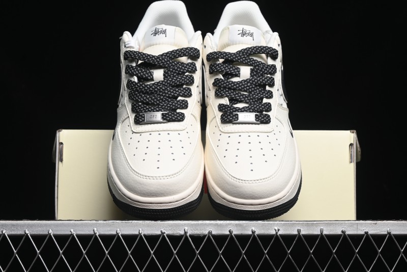 Nike Air Force 1 '07 Low Stussy Collaboration - Black Sail Metallic Silver - XZ3328-506