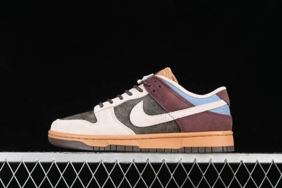 Nike Dunk Low Retro "Love & Peace" Casual Sneakers in Vintage Brown - HQ3459-212