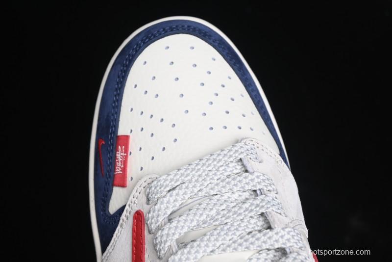 Nike Travis Scott x Fragment Design x Air Jordan 1 Low OG SP AJ1 Retro Sneakers with Reverse Swoosh - SJ2068-135