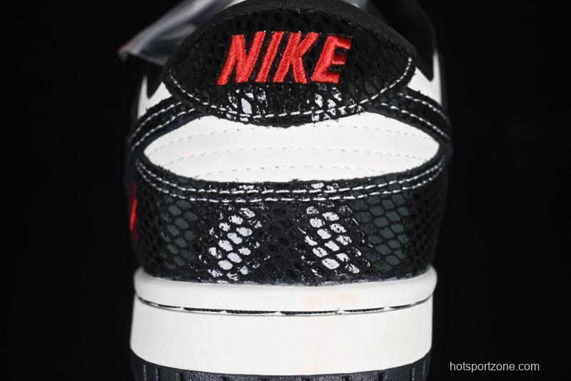 Nike SB Dunk Low UN Collaboration Year of the Snake Limited Edition Dual-Tone Black Snake Anniversary Custom Low-Top Casual Skate Shoes - AG3702-853
