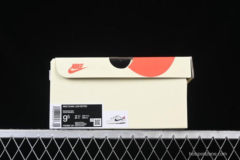 Nike SB Dunk Low Stussy Anniversary Edition High-End Custom Sneakers with Lace-Up Design in Grey White and Navy - YX5066-240