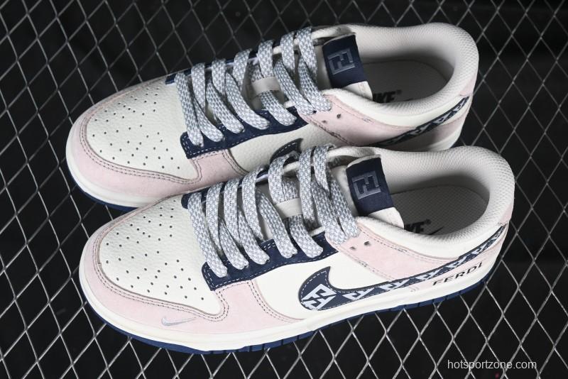 Nike SB Dunk Low OFF-WHITE Collaboration Black Grey Woven Label Anniversary High-End Custom Low-Top Casual Skate Shoes - DJ2024-132