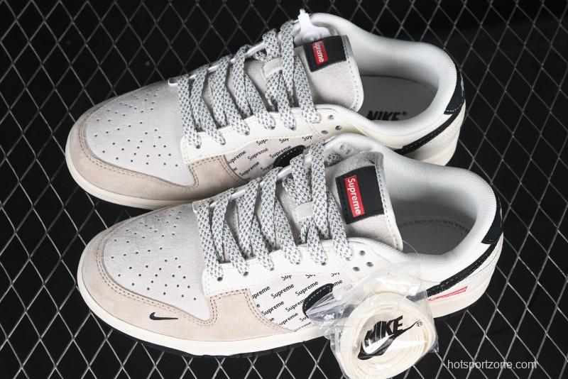 Nike SB Dunk Low Supreme Collaboration - Beige Brown Anniversary High-End Custom Low-Top Casual Skate Shoes - XS1086-003