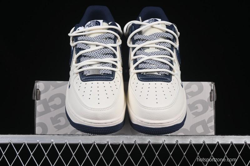 Nike Air Force 1 '07 Low The North Face Collaboration Beige Blue Patchwork Drawstring Casual Shoes - SJ1198-107